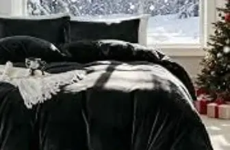 Warmdern 128″x120″ Oversized King Plus Velvet Duvet Cover Set for $43.99