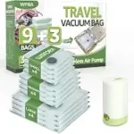 Wfiia 12-Pack Variety Travel Bag Set with Cordless Vacuum – $14.29