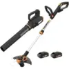 Worx 20V String Trimmer & Leaf Blower Combo Kit – $109.23