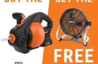 Worx Nitro WX891L 20V Cordless Drain Auger with FREE WX095L.9 – $124.99