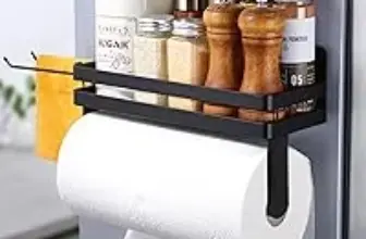 YIGII Magnet Paper Towel Holder with Storage Shelf and Hooks for $8.49