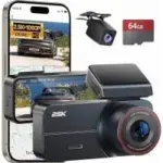 Yonvim 3.39″ IPS 2.5K QHD Front and Rear Dash Cam with 64GB MicroSD for $38.49