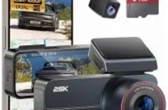 Yonvim 3.39″ IPS 2.5K QHD Front and Rear Dash Cam with 64GB MicroSD for $38.49