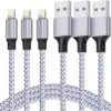 3-Pack 6ft Nylon Braided USB Lightning Charging Cables for $2.95