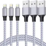 3-Pack 6ft Nylon Braided USB Lightning Charging Cables for $2.95