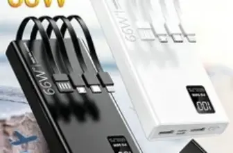 40000mAh Portable Charger Power Bank with 4 Cables, 6 Ports – $27.49