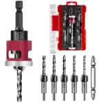 Jiyem M2 HSS 1/4″ Hex Adjustable Countersink Drill Bit Set (7-Pieces) for $13.19