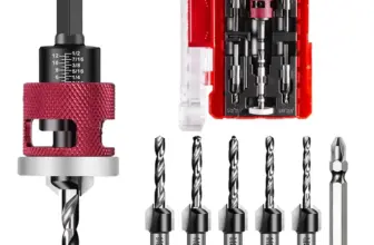 Jiyem M2 HSS 1/4″ Hex Adjustable Countersink Drill Bit Set (7-Pieces) for $13.19