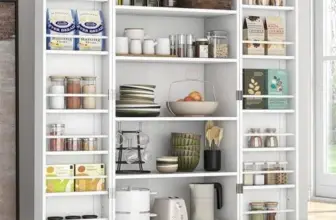 47″ White Kitchen Pantry Storage Cabinet with Adjustable Shelves for $98.99