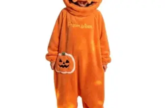 Adult Pumpkin Onesie Plush Fleece Hooded Pajamas for $34.99