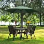 Ainfox 9-Inch Outdoor Patio Table Market Umbrella with Push Button Tilt & Crank for $29.99