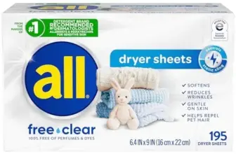 All Free Clear Fabric Softener Dryer Sheets for Sensitive Skin – Now $5.95