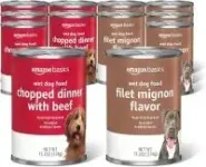 Amazon Basics 13.2oz Filet Mignon & Beef Wet Dog Food (12-Pack) for $12.91