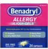 Benadryl Liqui-Gels Antihistamine Allergy Medicine (24-Count) for $4.12