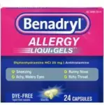 Benadryl Liqui-Gels Antihistamine Allergy Medicine (24-Count) for $4.12