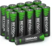 Bevigor 2800mAh Ni-MH Rechargeable AA Batteries (16-Pack) for $9.44