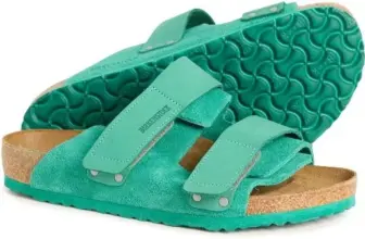 Men’s Birkenstock Uji Leather Sandals in Green or Blue for $43