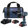 Bosch GSB18V-755CB25 18V Brushless Hammer Drill Kit with 2x 4.0Ah Batteries – $180.95