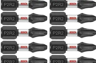 BOSCH ITP2R21B 10-Pack Phillips/Square #2 Impact Tough Screwdriving Bits for $4.21