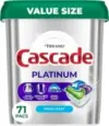 Cascade Platinum 71-Count Dishwasher Pods (3-Pack) for $44.95