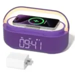 COLSUR Bluetooth Speaker Alarm Clock with Wireless Charger – $25