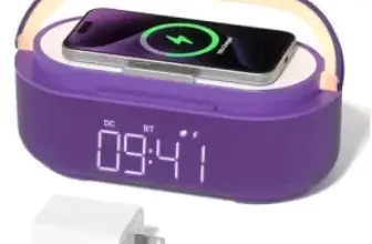 COLSUR Bluetooth Speaker Alarm Clock with Wireless Charger – $25
