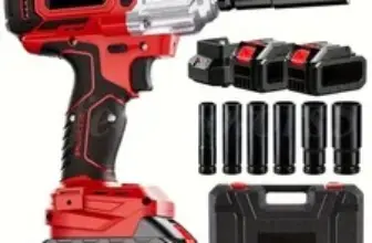 1300Nm Cordless Impact Wrench 1/2″ Drive with 2x 4.0Ah Batteries – $54.89