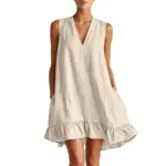 Cotton A-line V-Neck Dress for $12.99, originally $29.99