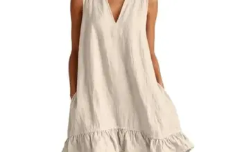 Cotton A-line V-Neck Dress for $12.99, originally $29.99
