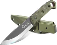 Cvlife Multi-Purpose Fixed Blade Knife with 5.2″ D2 Steel Blade for $19.49