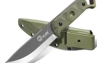 Cvlife Multi-Purpose Fixed Blade Knife with 5.2″ D2 Steel Blade for $19.49
