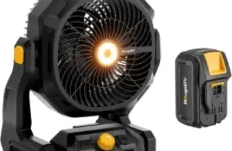 BougeRV AC/DC Portable Cordless Fan with 18V Battery & LED Light for $60