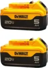 DeWalt 20V MAX 5.0Ah Battery 2-Pack for $108 $108.00
