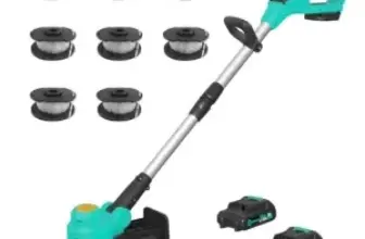 DEXSO Cordless Weed Wacker with 8 Spool Lines and Two 2.0Ah Batteries for $40