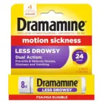 Dramamine Less Drowsy Motion Sickness Relief Tablets – 8 Count for $1.64