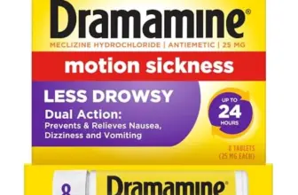 Dramamine Less Drowsy Motion Sickness Relief Tablets – 8 Count for $1.64