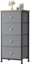 Dumos Nightstand with 4 Drawers and Fabric Bins for $31.99
