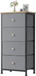 Dumos Nightstand with 4 Drawers and Fabric Bins for $31.99