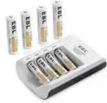 EBL 1100mAh Smart Battery Charger with 8 Rechargeable Batteries for $13.99
