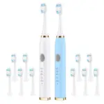 Electric Toothbrush 2-Pack with 10 Replacement Heads for $14.99