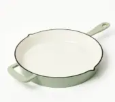 Figmint 12″ Enameled Cast Iron Skillet in Sage Green for $15.99
