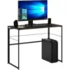 Furinno Riau 39″ Metal Frame Computer Desk in Rustic Oak/Black for $37.93