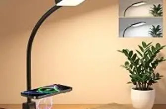 Hansang 1000-Lumen LED Desk Lamp with 10W Wireless Charger – $14.81