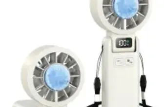 Husdensky 5-Speed Foldable Rechargeable Handheld Fan with Ice Cooling for $8.98