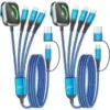 Jogrytece 4-in-2 5′ Multi Charging Cable (2-Pack) with Dual Type-C Ports for $10.67