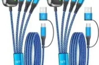 Jogrytece 4-in-2 5′ Multi Charging Cable (2-Pack) with Dual Type-C Ports for $10.67