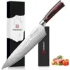 Keemake 8″ Stainless Steel Chef Knife with Pakkawood Handle for $27.99