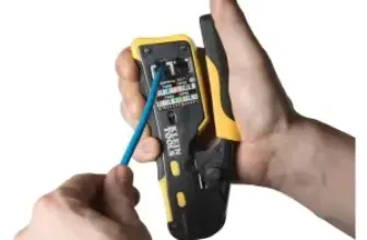 Klein Tools Ratcheting Data Cable Crimp Tool with 50 CAT6 Plugs for $50