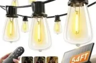 KYY 54ft Outdoor Waterproof Solar String Lights with USB Charging & Remote for $12.79