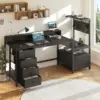 Lazmvlz 23.2″ x 63.8″ Gaming Desk with Storage Drawers & Pegboard for $149.99